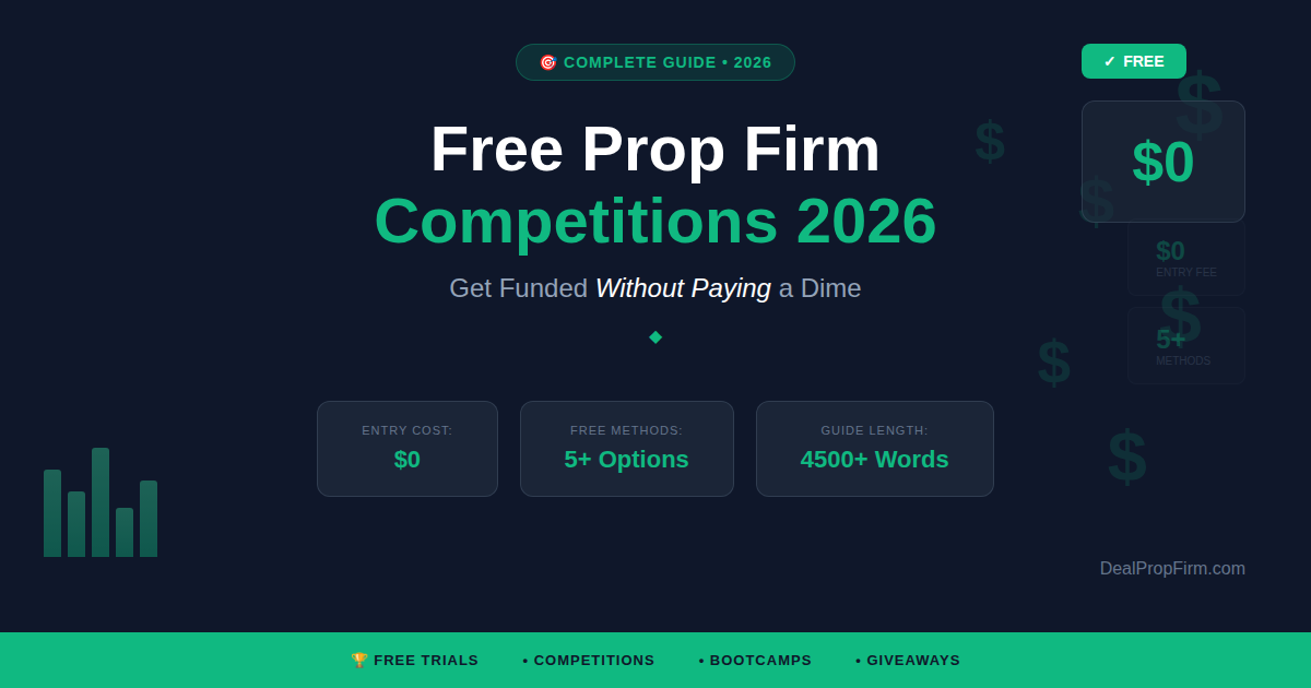 Free Prop Firm Competitions 2026: Get Funded Without Paying a Dime