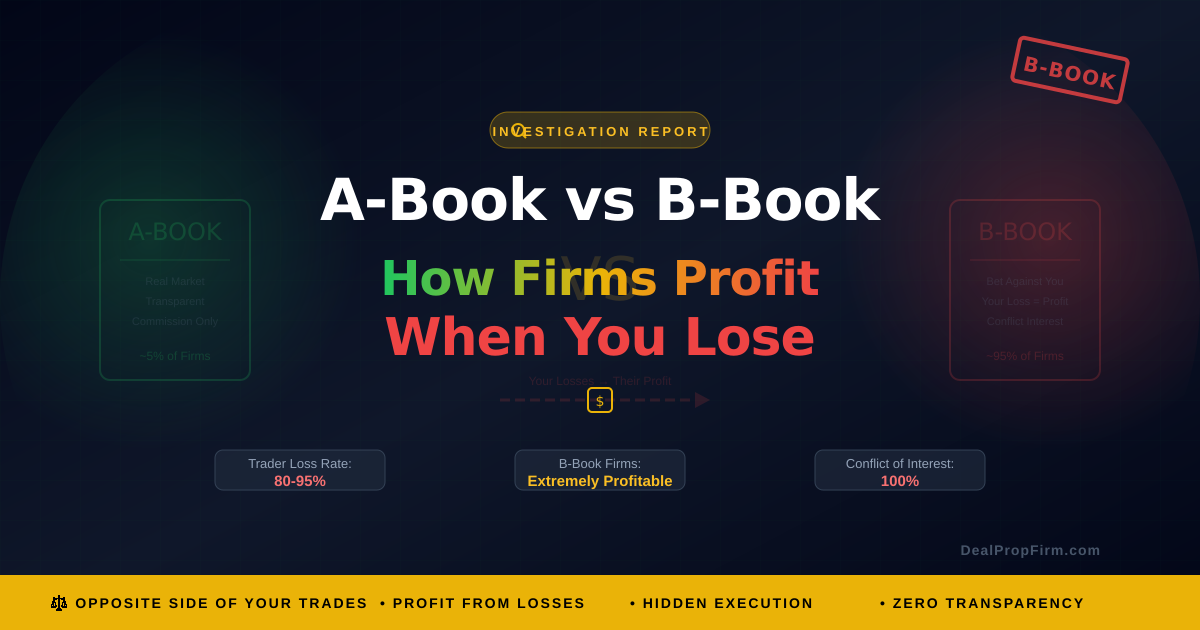A-Book vs B-Book Prop Firms: How Firms Profit When You Lose