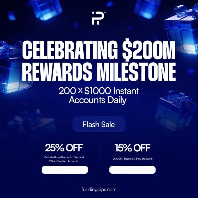 Funding Pips $200M Rewards Milestone promotion - January 2026