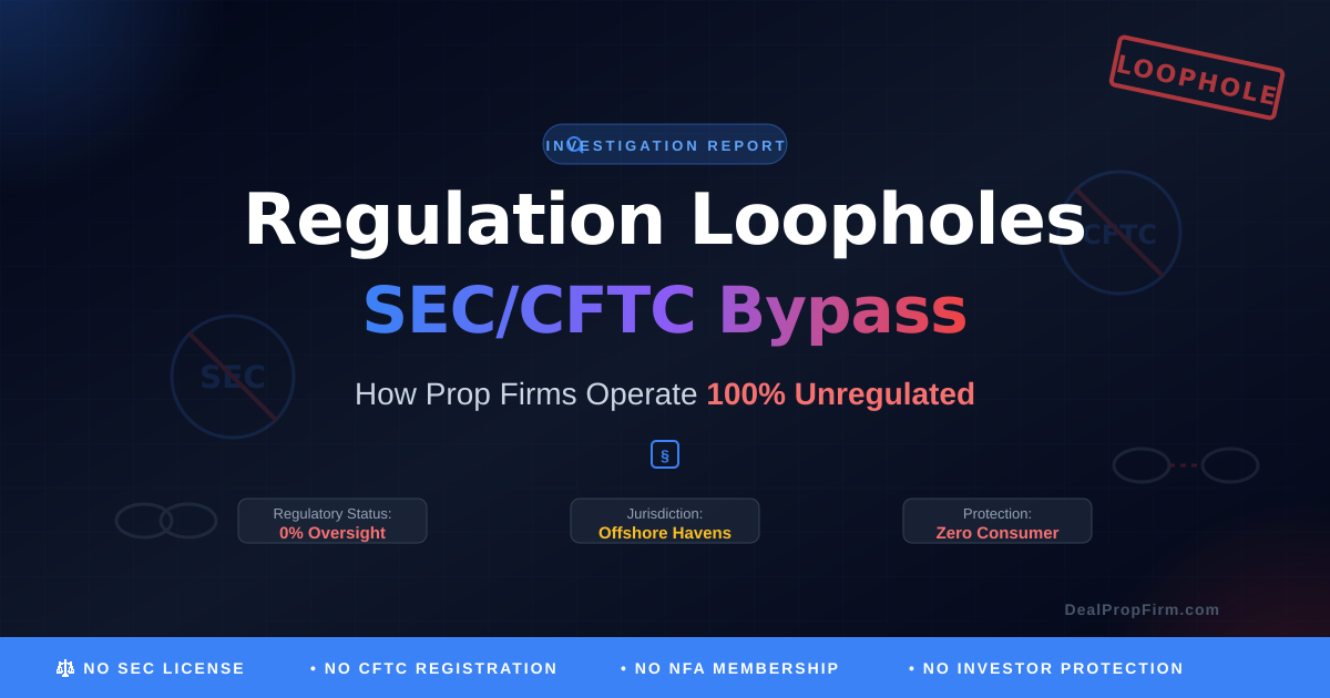 Regulation Loopholes: How Prop Firms Avoid SEC/CFTC Oversight (2025 Exposé)