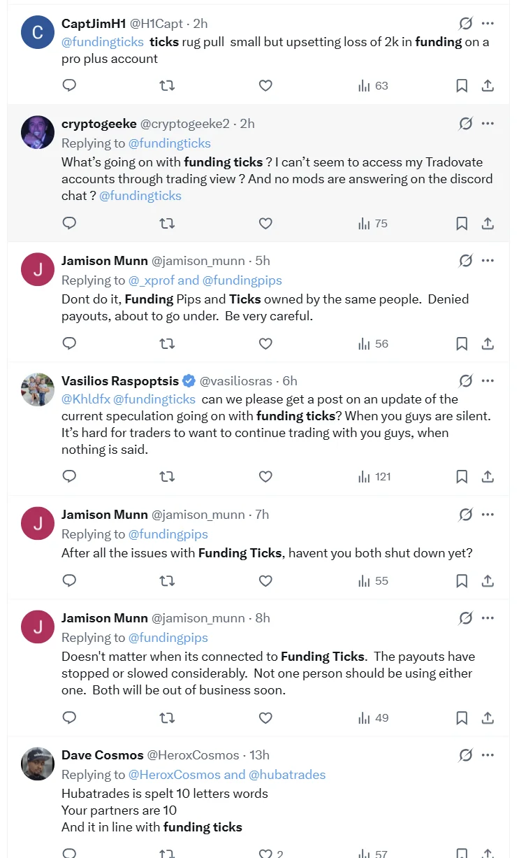 Tweet from January 16, 2026 revealing financial issues at both firms