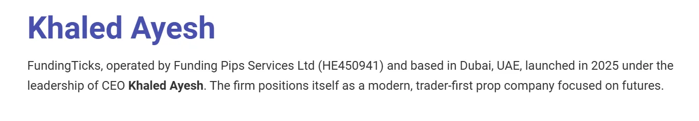 Evidence linking Funding Ticks and Funding Pips - same CEO Khaled Ayesh